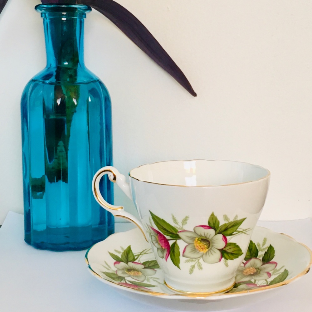 Vintage Regency Floral Teacup and Saucer